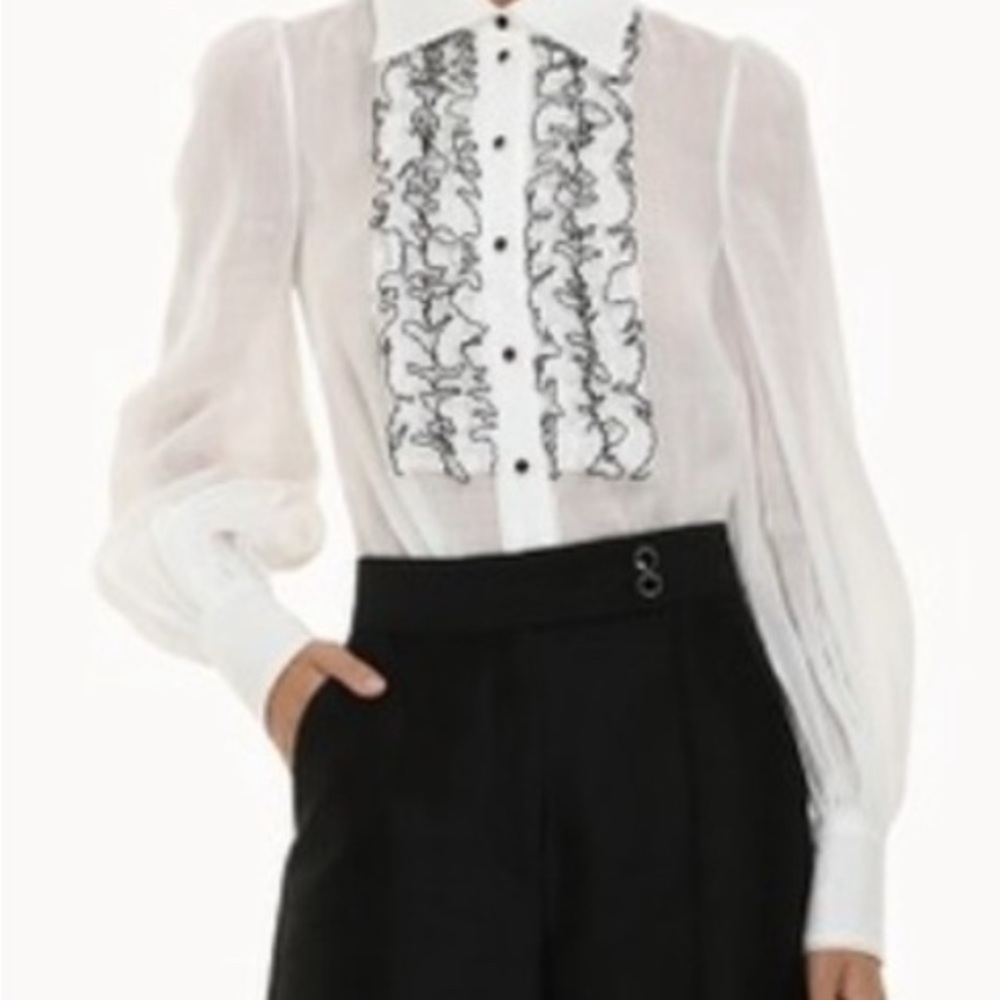 NWT✨ Zimmermann Tuxedo Blouse | Ivory | AU 0/ US 4